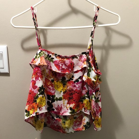 Dynamite Floral Crop Top Small - Picture 2 of 3